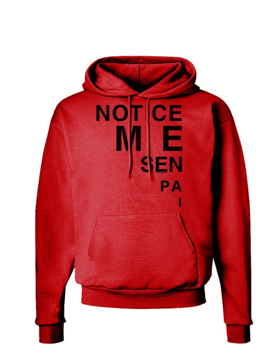 Notice Me Senpai Triangle Text Hoodie Sweatshirt-Hoodie-TooLoud-Red-Small-Davson Sales