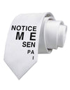 Notice Me Senpai Triangle Text Printed White Necktie