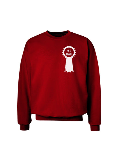 Number One Dad Award Ribbon Adult Dark Sweatshirt-Sweatshirts-TooLoud-Deep-Red-Small-Davson Sales