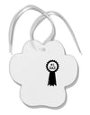 Number One Dad Award Ribbon Paw Print Shaped Ornament-Ornament-TooLoud-White-Davson Sales