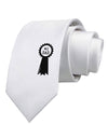 Number One Dad Award Ribbon Printed White Necktie