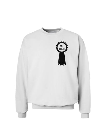 Number One Dad Award Ribbon Sweatshirt-Sweatshirts-TooLoud-White-Small-Davson Sales