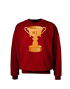 Number One Dad Trophy Adult Dark Sweatshirt-Sweatshirts-TooLoud-Deep-Red-Small-Davson Sales