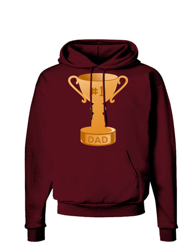 Number One Dad Trophy Dark Hoodie Sweatshirt-Hoodie-TooLoud-Maroon-Small-Davson Sales