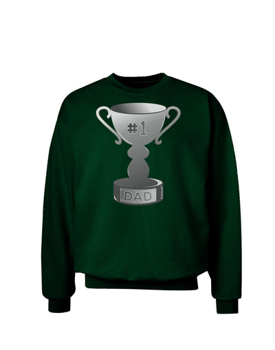 Number One Dad Trophy - Grayscale Adult Dark Sweatshirt-Sweatshirts-TooLoud-Deep-Forest-Green-Small-Davson Sales