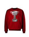 Number One Dad Trophy - Grayscale Adult Dark Sweatshirt-Sweatshirts-TooLoud-Deep-Red-Small-Davson Sales