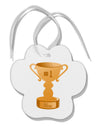 Number One Mom Trophy Paw Print Shaped Ornament by TooLoud-Ornament-TooLoud-White-Davson Sales