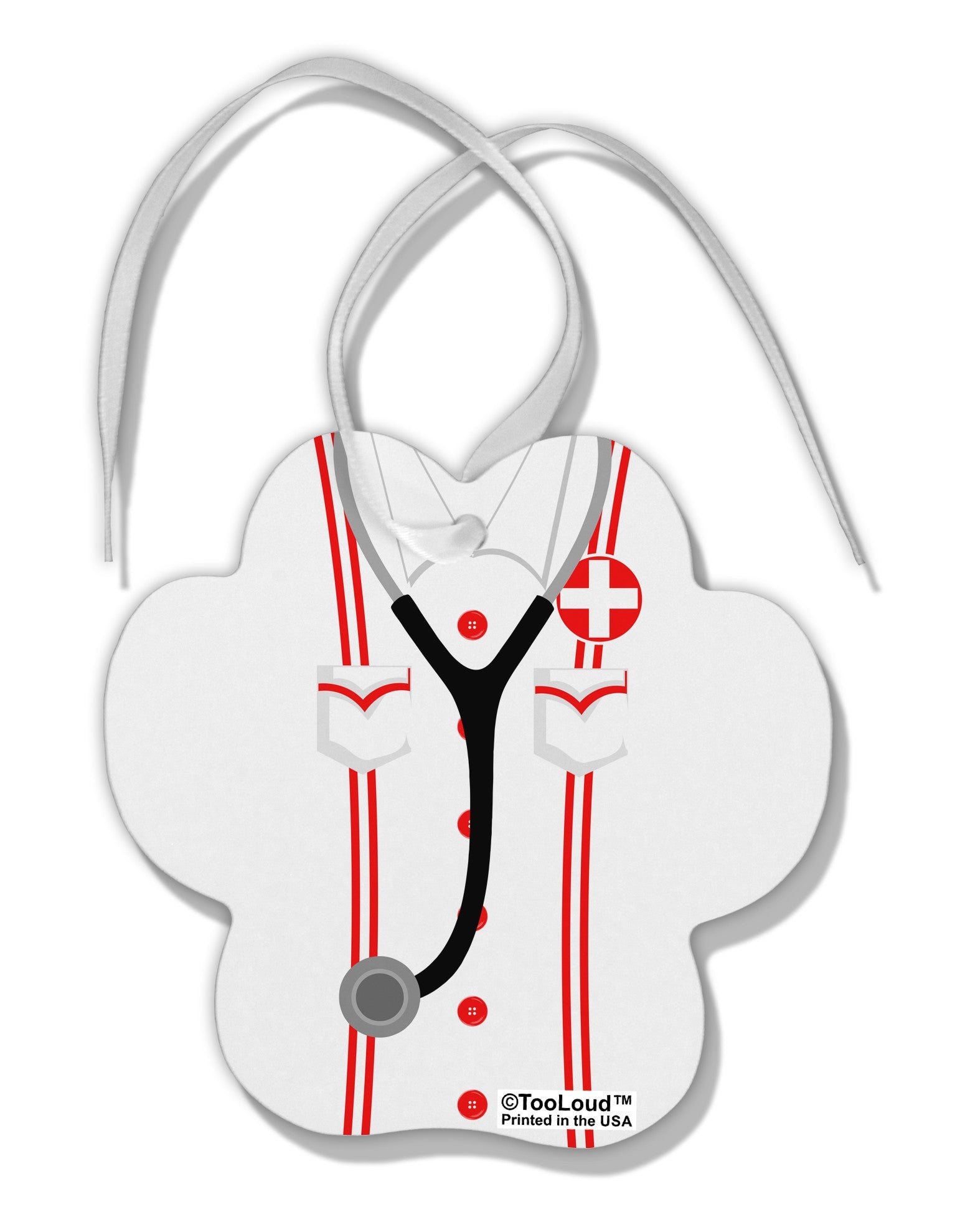 Nurse AOP Paw Print Shaped Ornament All Over Print-Ornament-TooLoud-White-Davson Sales