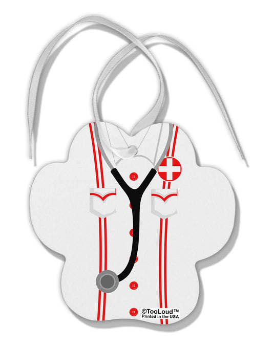 Nurse AOP Paw Print Shaped Ornament All Over Print-Ornament-TooLoud-White-Davson Sales