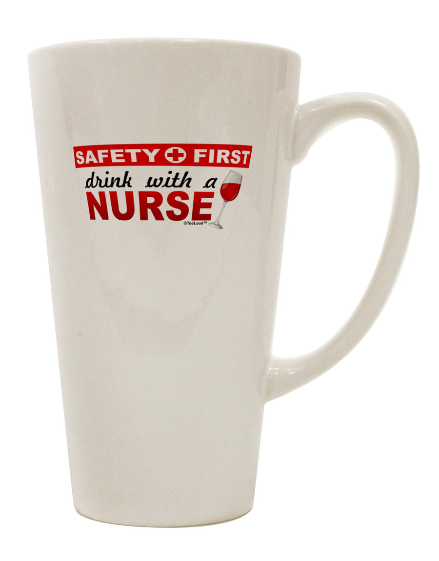 Nurse-Inspired 16 Ounce Conical Latte Coffee Mug - Perfect for Sipping in Style! - TooLoud-Conical Latte Mug-TooLoud-White-Davson Sales