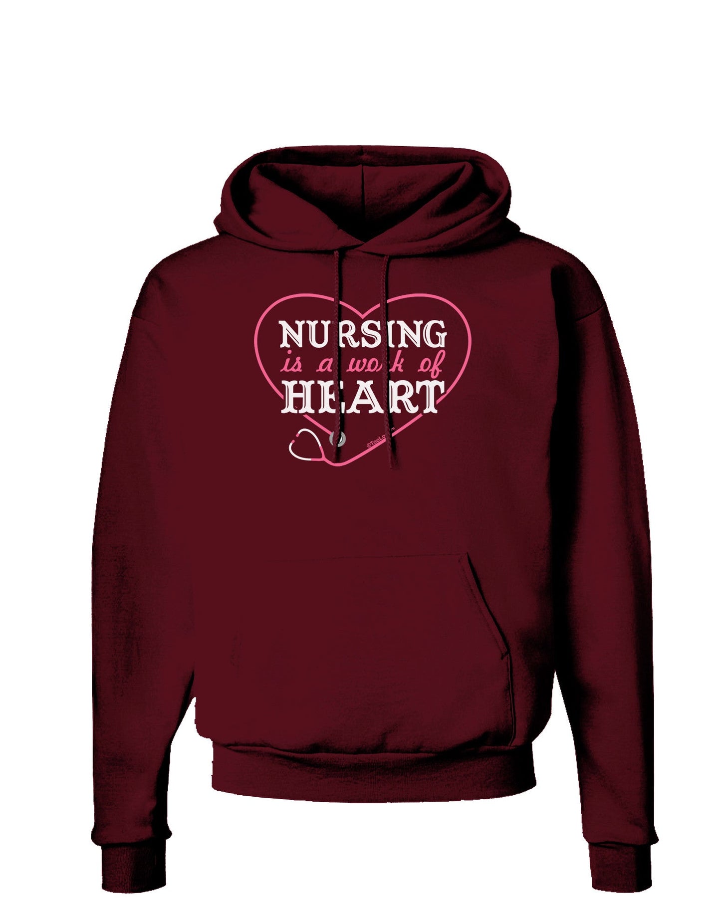 Nursing Is A Work Of Heart Dark Hoodie Sweatshirt-Hoodie-TooLoud-Maroon-Small-Davson Sales