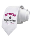 Nympho Dumpster Tragic Mess Printed White Necktie by