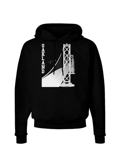 Oakland Text Bay Bridge Dark Hoodie Sweatshirt-Hoodie-TooLoud-Black-Small-Davson Sales