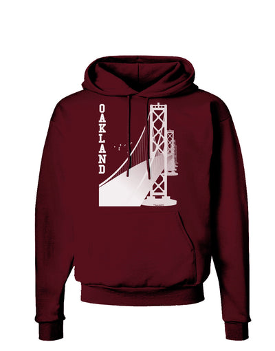 Oakland Text Bay Bridge Dark Hoodie Sweatshirt-Hoodie-TooLoud-Maroon-Small-Davson Sales