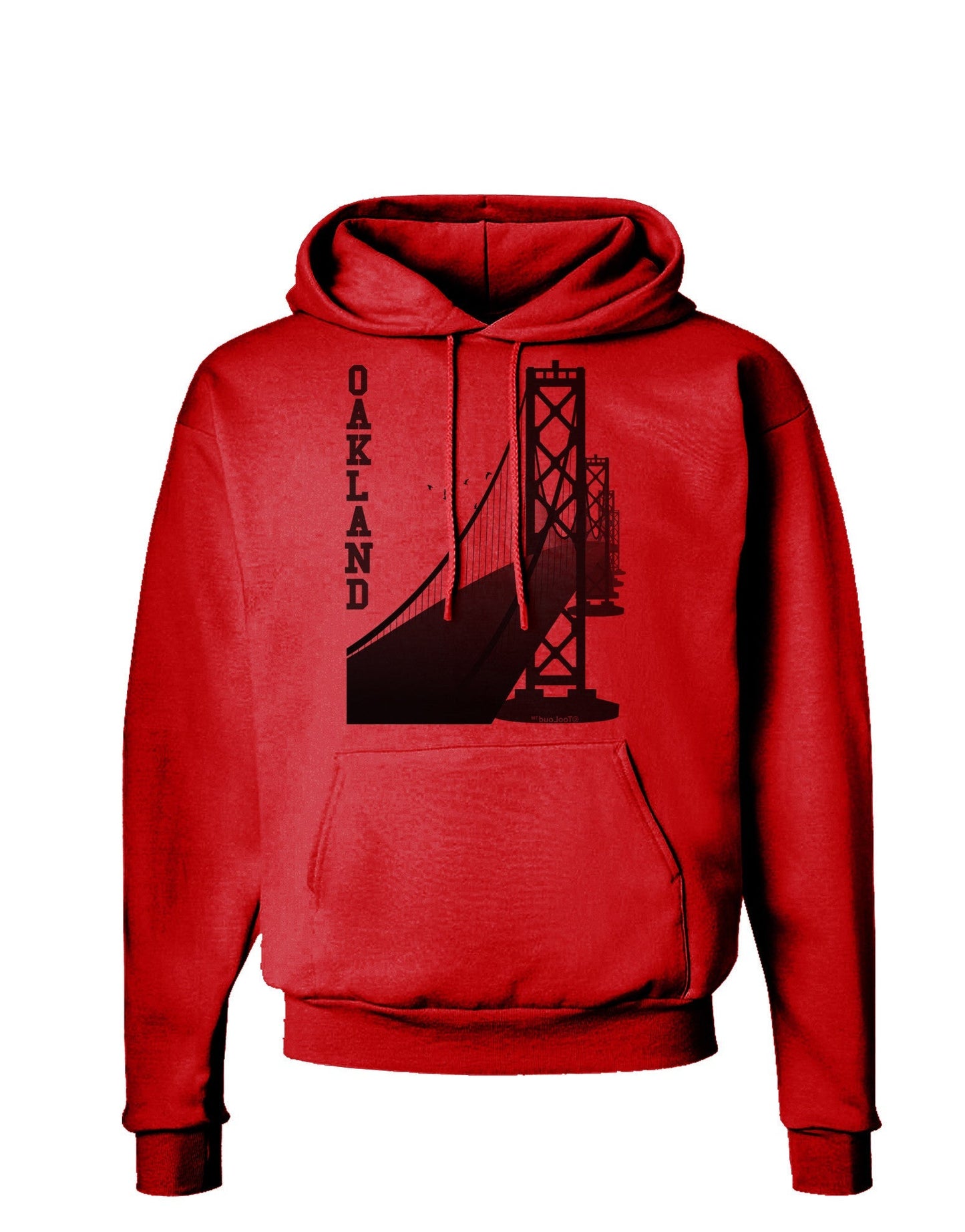 Oakland Text Bay Bridge Hoodie Sweatshirt-Hoodie-TooLoud-Red-Small-Davson Sales