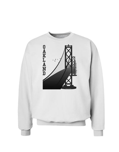 Oakland Text Bay Bridge Sweatshirt-Sweatshirts-TooLoud-White-Small-Davson Sales