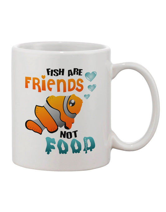 Ocean-Inspired Fish Are Friends Not Food Printed 11 oz Coffee Mug - TooLoud-11 OZ Coffee Mug-TooLoud-White-Davson Sales