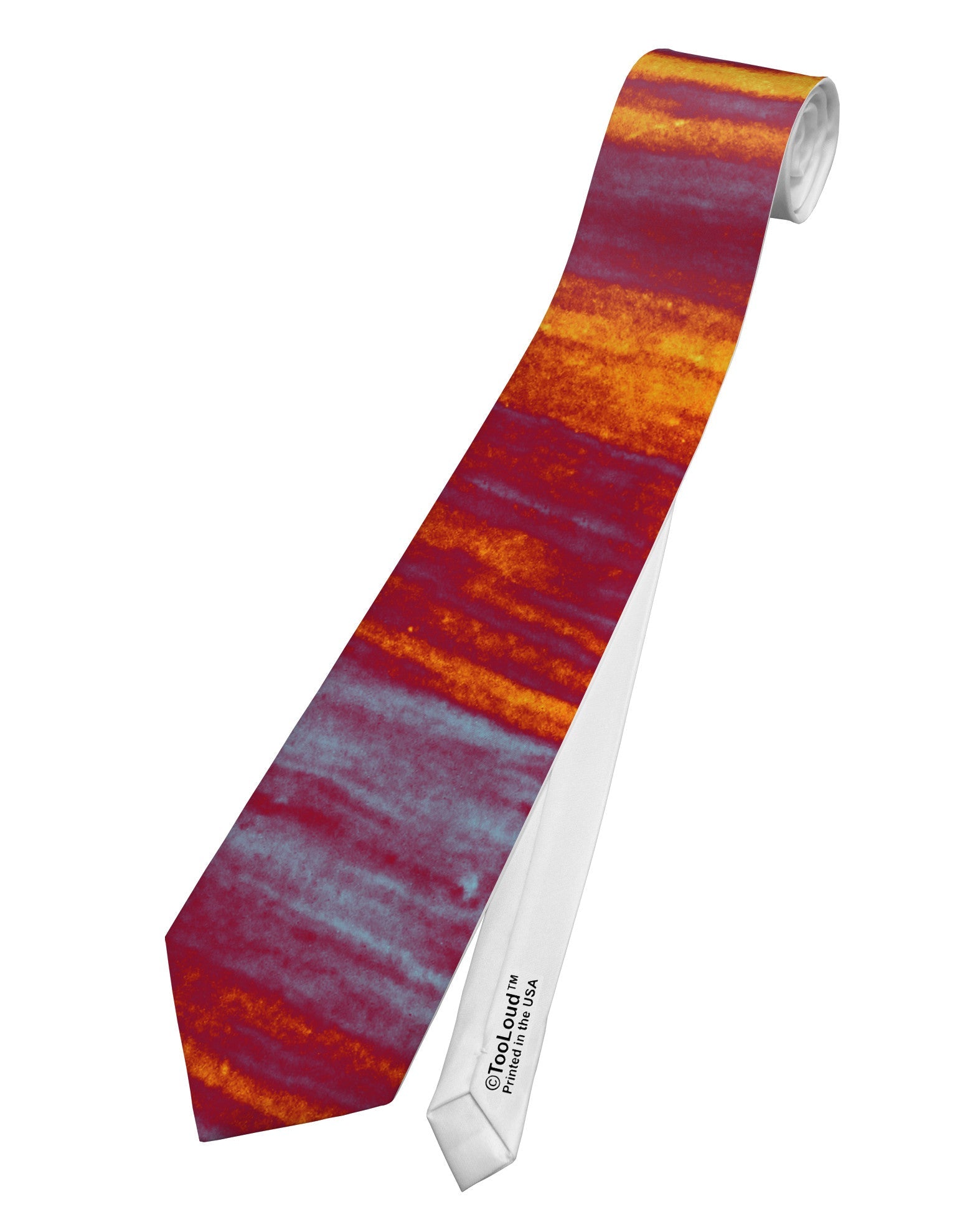 Ocean Sunset Abstract Printed White Necktie All Over Print by