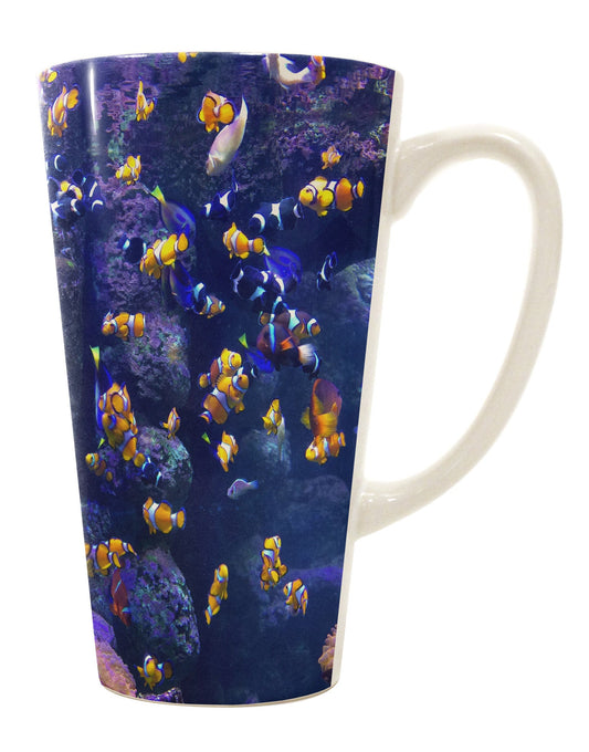 Oceanic Clownfish 16 OZ Conical Latte Coffee Mug - Perfect for Underwater Enthusiasts-Conical Latte Mug-TooLoud-White-Davson Sales