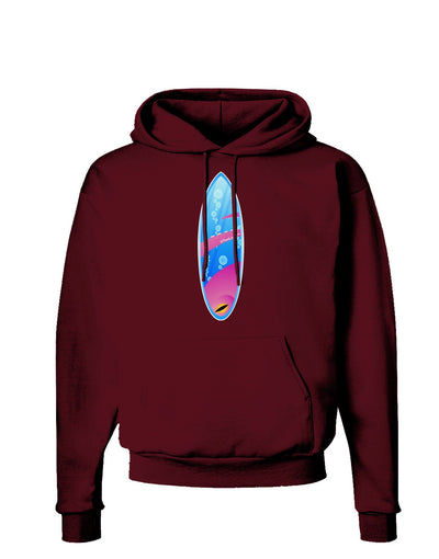 Octopus Surfboard Dark Hoodie Sweatshirt by TooLoud-Hoodie-TooLoud-Maroon-Small-Davson Sales