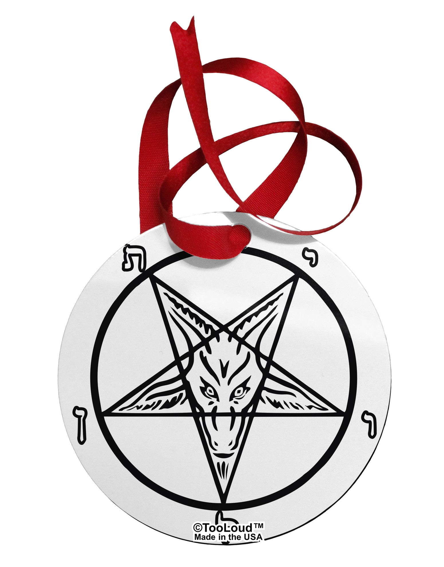 Official Sigil of Baphomet Circular Metal Ornament All Over Print-Ornament-TooLoud-White-Davson Sales