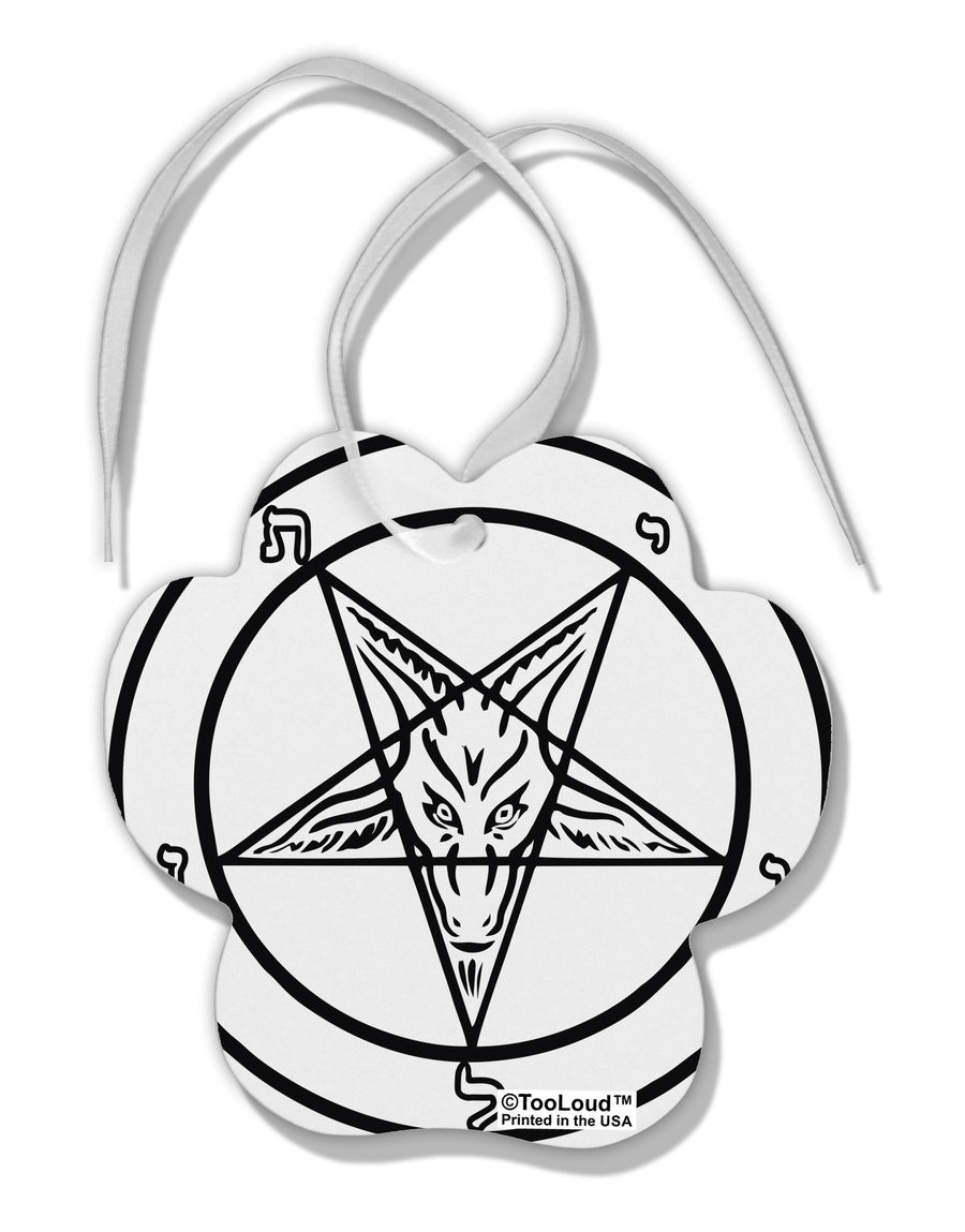 Official Sigil of Baphomet Paw Print Shaped Ornament All Over Print-Ornament-TooLoud-White-Davson Sales