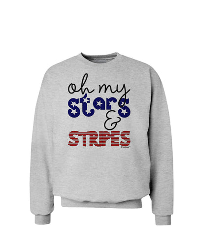 Oh My Stars and Stripes - Patriotic Design Sweatshirt-Sweatshirts-TooLoud-AshGray-Small-Davson Sales