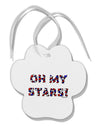 Oh My Stars Patriotic Design Paw Print Shaped Ornament by TooLoud-Ornament-TooLoud-White-Davson Sales