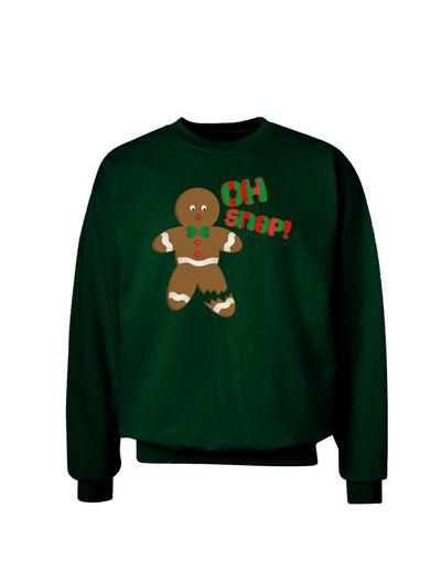 Oh Snap Gingerbread Man Christmas Adult Dark Sweatshirt-Sweatshirts-TooLoud-Deep-Forest-Green-Small-Davson Sales