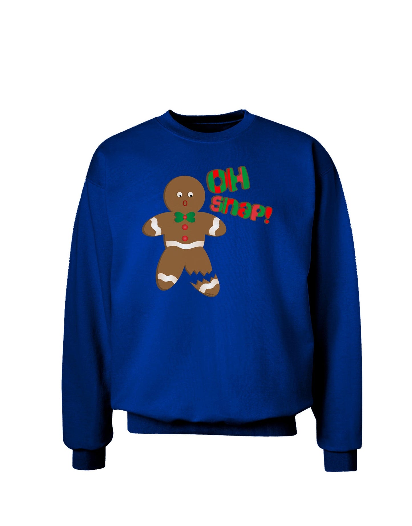 Oh Snap Gingerbread Man Christmas Adult Dark Sweatshirt-Sweatshirts-TooLoud-Deep-Royal-Blue-Small-Davson Sales
