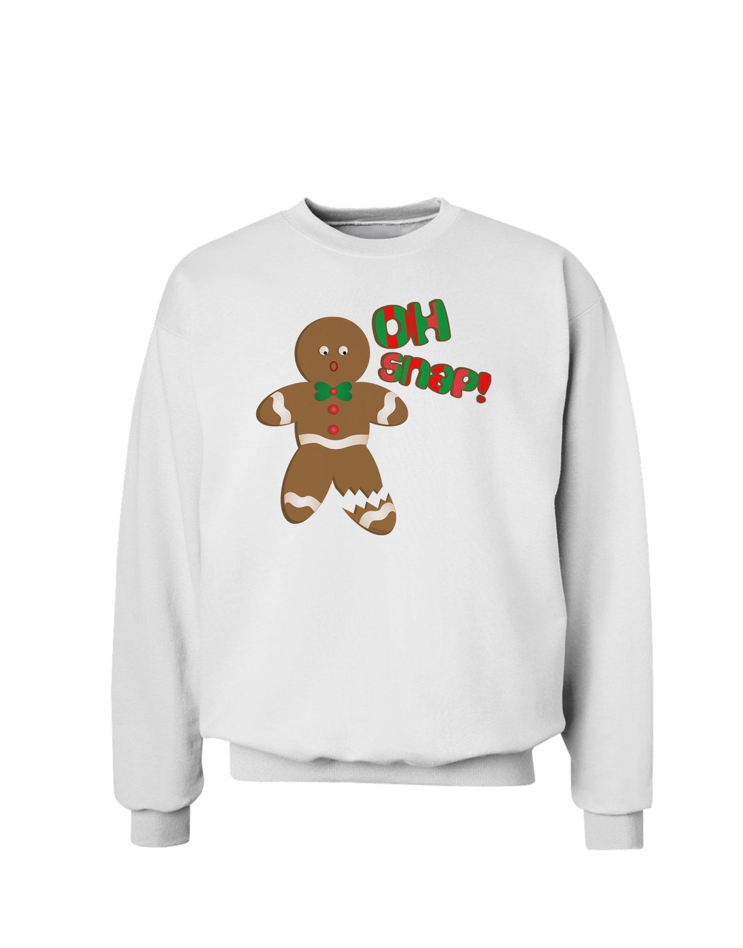 Oh Snap Gingerbread Man Christmas Sweatshirt-Sweatshirts-TooLoud-White-Small-Davson Sales