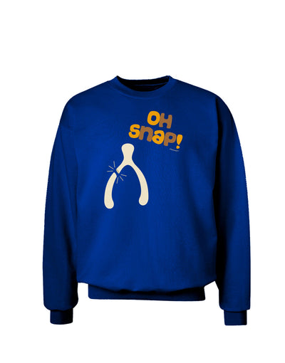 Oh Snap Wishbone - Thanksgiving Adult Dark Sweatshirt-Sweatshirts-TooLoud-Deep-Royal-Blue-Small-Davson Sales