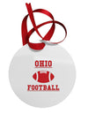 Ohio Football Circular Metal Ornament by TooLoud-Ornament-TooLoud-White-Davson Sales