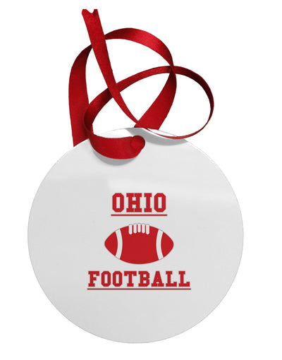 Ohio Football Circular Metal Ornament by TooLoud-Ornament-TooLoud-White-Davson Sales