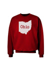 Ohio - United States Shape Adult Dark Sweatshirt by TooLoud-Sweatshirts-TooLoud-Deep-Red-Small-Davson Sales