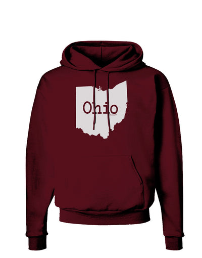 Ohio - United States Shape Dark Hoodie Sweatshirt by TooLoud-Hoodie-TooLoud-Maroon-Small-Davson Sales