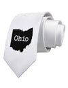 Ohio - United States Shape Printed White Necktie by TooLoud