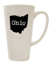 Ohio - United States Shaped 16 oz Conical Latte Coffee Mug - Expertly Crafted by TooLoud-Conical Latte Mug-TooLoud-White-Davson Sales