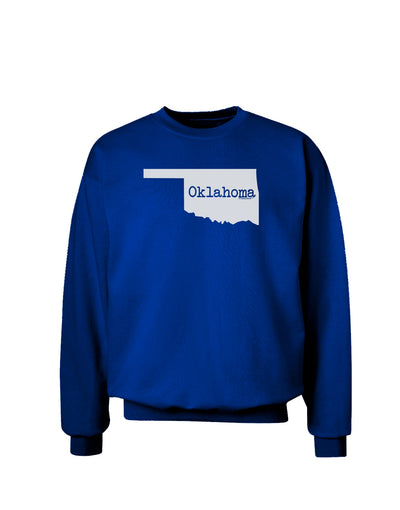 Oklahoma - United States Shape Adult Dark Sweatshirt by TooLoud-Sweatshirts-TooLoud-Deep-Royal-Blue-Small-Davson Sales