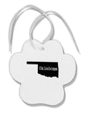 Oklahoma - United States Shape Paw Print Shaped Ornament by TooLoud-Ornament-TooLoud-White-Davson Sales