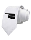 Oklahoma - United States Shape Printed White Necktie by TooLoud