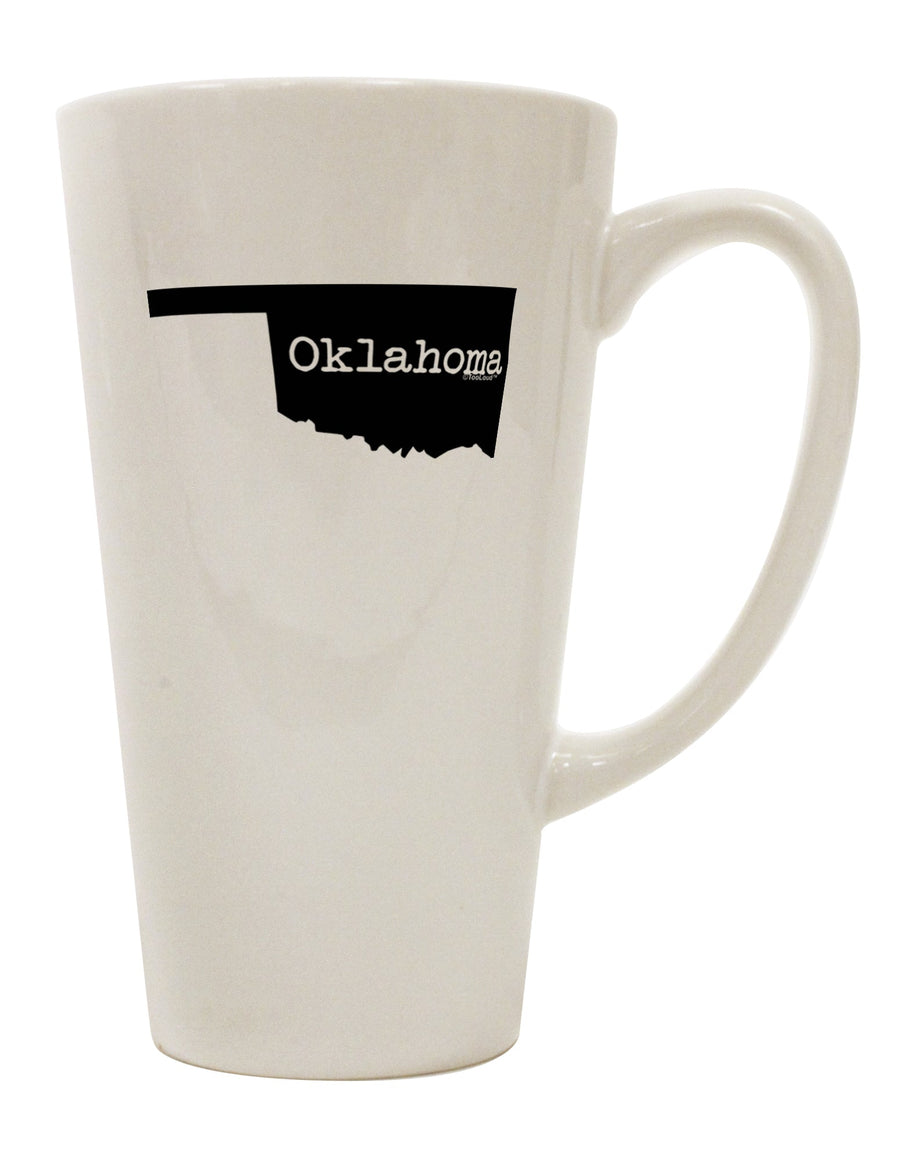 Oklahoma - United States Themed 16 Ounce Conical Latte Coffee Mug - Expertly Crafted by TooLoud-Conical Latte Mug-TooLoud-White-Davson Sales