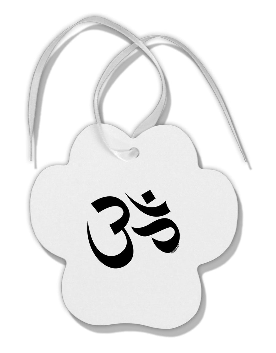 Om Symbol Paw Print Shaped Ornament-Ornament-TooLoud-White-Davson Sales