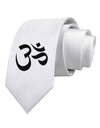 Om Symbol Printed White Necktie