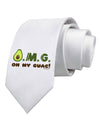 OMG - Oh My Guac - Guacamole Design Printed White Necktie by TooLoud