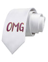 OMG Printed White Necktie by TooLoud