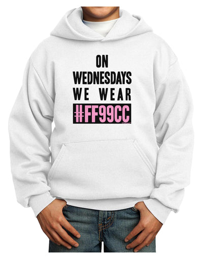 On Wednesdays We Wear FF99CC Youth Hoodie Pullover Sweatshirt-Youth Hoodie-TooLoud-White-XS-Davson Sales