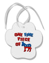 One Fine Piece Of - Democrat Paw Print Shaped Ornament-Ornament-TooLoud-White-Davson Sales