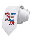 One Fine Piece Of - Democrat Printed White Necktie