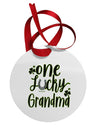 One Lucky Grandma Shamrock Circular Metal Ornament-Ornament-TooLoud-Davson Sales